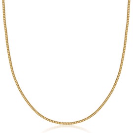PORI JEWELERS 10K Yellow Gold 1.5mm, 2.5mm Franco Square Box Chain Necklace or Bracelet - Lobster Clasp (1.5MM, 24)