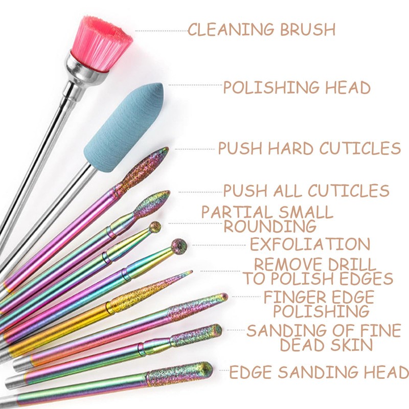 KASESSS 10 Pieces Efile Nail Drill Bits, Electric Nail File