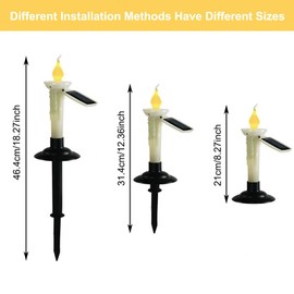 LIFTATAPA 4Pcs Solar Taper Candles with Holders, Waterproof LED Candles Light Rechargeable Tapered Candlesticks with Dusk to Dawn Light Sensor for Outdoor Garden Patio Decor