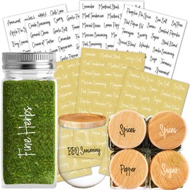278 Pcs Spice Labels Stickers,Spice Jar Labels Preprinted Waterproof, Beautiful Preprinted Handwriting Letters,139 Black +139 White Clear Labels for Jars