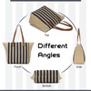 EVEOUT Women's Straw Shoulder Bags with Striped Summer Boho Large