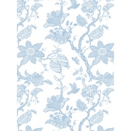 Micpolo Peel and Stick Wallpaper Floral Wall Paper Modern Contact Paper Boho Bedroom Bathroom Wallpaper Peel and Stick Blue and White Removable Self-Adhesive Wall Decor Vinyl Roll 17.3" x 118"
