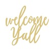 Michelle's aDOORable Creations Welcome Yall Script Wood Cutout- Unfinished Wood