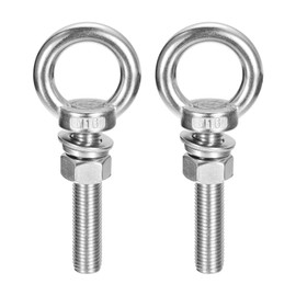 uxcell Lifting Eye Bolt, 2 Sets M16 x 80mm Eye Bolt with Nut Washer 304 Stainless Steel Shoulder Lifting Ring Eye Bolt for Hanging Item