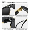 Retro Pilot Sunglasses Square Flat Top Luxurious Glasses Golden Metal