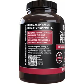 PURE ORIGINAL INGREDIENTS Cayenne Pepper (365 Capsules) No Magnesium or Rice