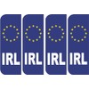 Pack of 4 Ireland Euro Car Number Plate Stickers White
