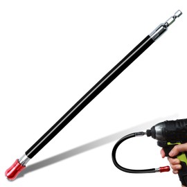 Geinxurn 12Inches Flexible Drill Bit Extension Screwdriver Bit Holders, 1PACK Flex Shaft Extension Socket Bit Holder Hex Shank Quick-Change Drill Bit Guide