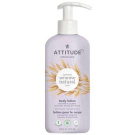 ATTITUDE Soothing Body Lotion for Sensitive Skin Enriched with Oat and Chamomile, EWG Verified, Hypoallergenic, Vegan and Cruelty-free, 16 Fl Oz