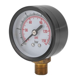 Manometro, 0‑10 Bar 0‑150 Psi Conexión G1/4in Medidor De Presion Manómetro Manómetros Industriales Tanque de Presión de Agua Vertical Medición de Monitoreo de Líquidos