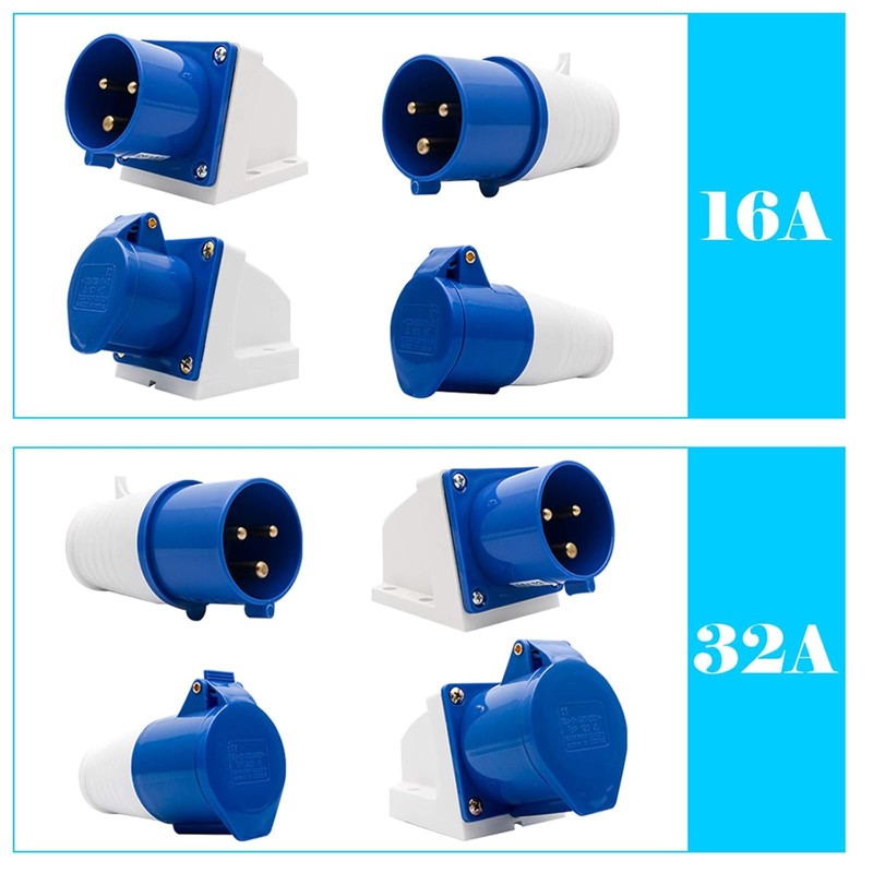3 Pin Blue Industrial Plug IP44 32A 240V Replacement Plugs