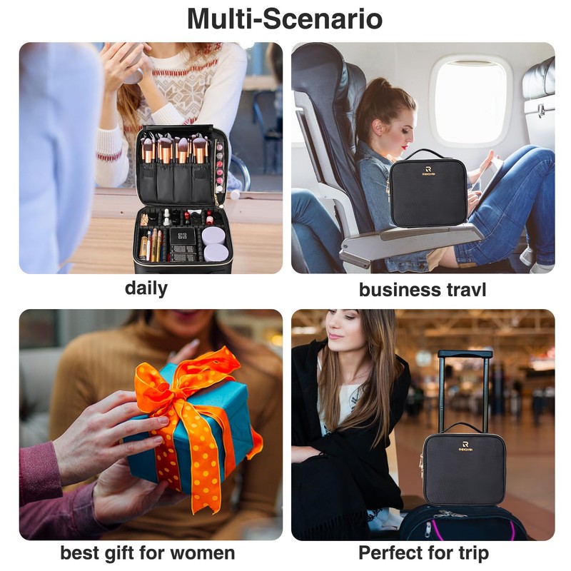 Samtour Makeup Case Travel Makeup Bag Makeup Train Case Cosmetic