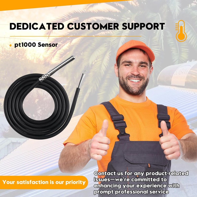 PT1000 Temperature Sensor Compatible with​ Solar Water Heater Controller, Replacement