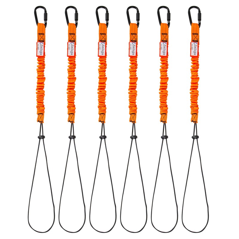Zeluga 15-482 Tool Lanyard Shock Absorbing with Self-Locking Carabiner, Orange