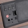 Wooden Alarm Clock LED Voice Control Desk Rectangular Brown Wood