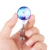 Marble Pattern Badge Reel Retractable ID Card Badge Holder with