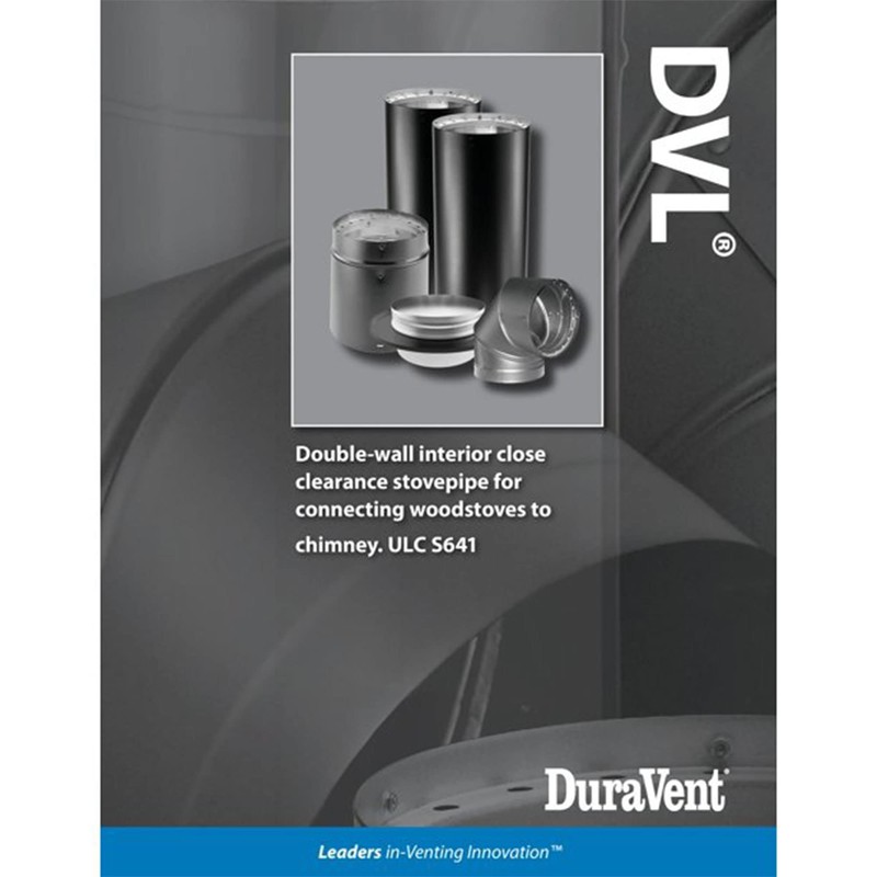 DuraVent 6DVL-E45 DVL Galvanized Steel/Stainless Steel Double Wall Wood Burning