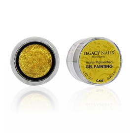 LEGACY NAILS Professional NAIL GEL PAINTING - GOLD 0.25 OZ - Highly Pigmented, Soak-Off Formula, Quick LED/UV Curing, Precision Gel for Intricate Nail Art, Salon-Quality Results (GOLD)