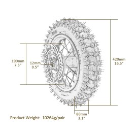 Unbranded 12mm Front 2.50-10+Rear 3.00-10 Disc Brake Wheel Rim Tire PIT PRO Dirt Bike CRF