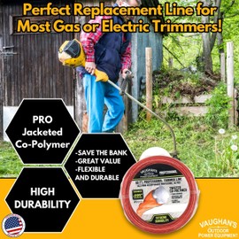 Vaughan's Master Line PRO .095" Trimmer Line, 30ft | Jacketed Heavy-Duty Universal Weed Eater String for Gas & Electric Models | Made in The USA (1 Pack)
