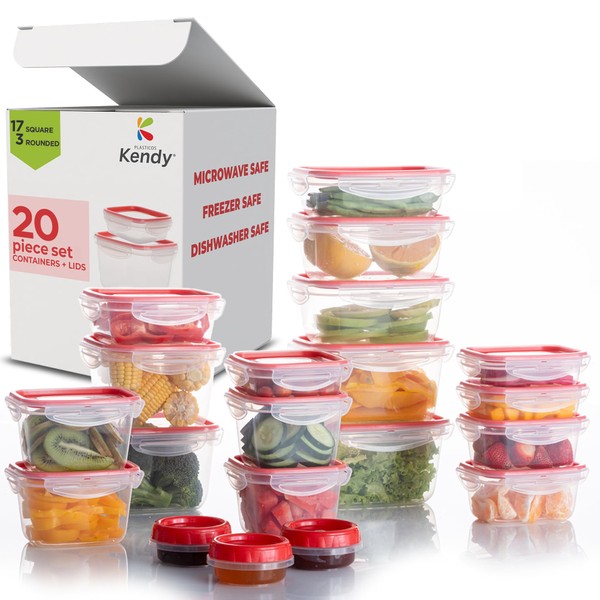K PLASTICOS KENDY KendyFresh Plastic Food Storage Container Set (Red,