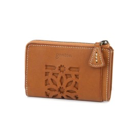 Genten Cut Work Coin Purse, Braun