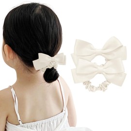 GFun Hair Ornament, Ribbon, Small, Set of 2, Hair Accessories, Hakama, Graduation Ceremonies, Weddings, Recitals, Yukata, Clothes, White