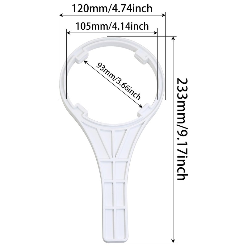 heyous Filter Housing Wrench Water Purifier Wrench White ABS Plastic