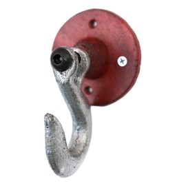 Ebros Cast Iron Red Decorative Construction Crane Tow Style Farmhouse Wall Hanger Coat Swivel Hook Decor Hangers Also for Hats Leashes Backpacks Keys Organizer On Mudroom Main Entrance Walls (1)