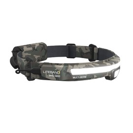 Liteband PRO1500 Multi-Beam Personal LED Headlamp, 1500 Lumen 210-Degree Wide-Beam Illumination Plus 500 Lumen Focused Beam, 6 Mode, 3400 mAh USB-C Battery-Powered, Fits Hardhats and Helmets, Camo