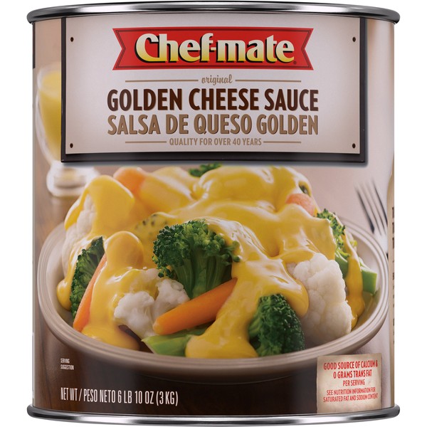 Chef-mate Golden Cheddar Cheese Sauce, Canned Food for Mac and Cheese, 6 lb 10 oz (#10 Can Bulk)