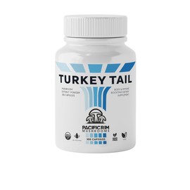 Pacific Rim Mushrooms Turkey Tail Supplement | High Potency 10:1 extract | 1000 mg per serving | Immune System and Digestive Support | 300 Capsules