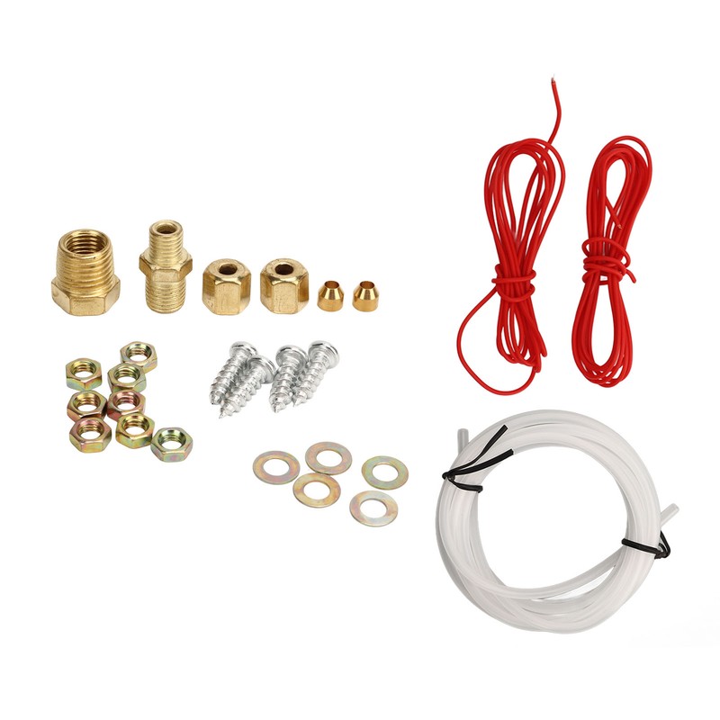 52mm Car Triple Gauge Kit White Dial 12V Oil Pressure