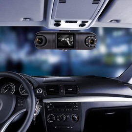 NavGear Daschcam QHD Dual Dash Cam with 2 Cameras, G-sensor, IR Night Vision and GPS (Dashcam Front and Rear Dashcam 360, Security Camera)