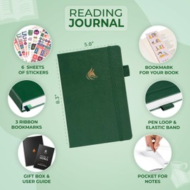 Clever Fox Reading Journal Premium – Review Log Notebook with Reading Tracker – Gifts & Accessories for Book Lovers, Adults & Kids (Forest Green)