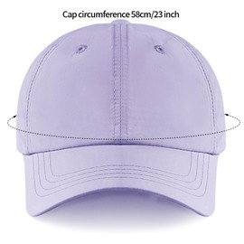 Men Waterproof Baseball Cap Windproof Golf Cap Adjustable Tennis Hat for Men Women Outdoor Workout Sports (Light Purple)