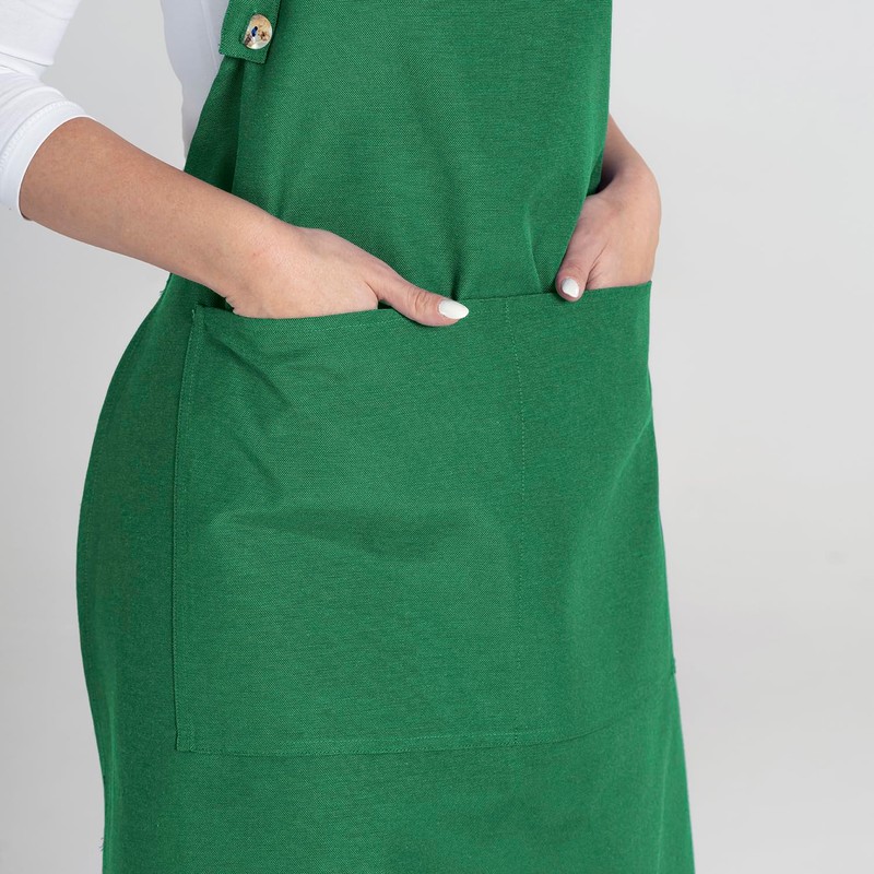 TOSHE Grembiule da cucina in cotone resistente all'acqua con grembiule
