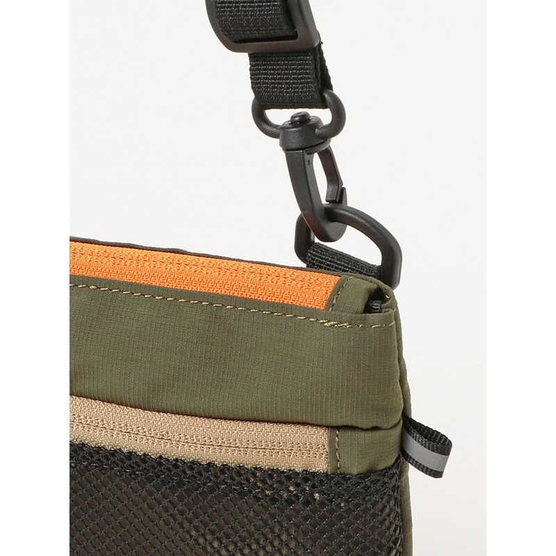Beams Heart OLIVE Canvas Bag, Mesh Combination Sacoche, Men's, green