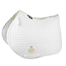 Harrison Howard Ergonomic Design Saddle Pad Non-Slip Suede Outer Perfect for Use with Jumping Saddles- White