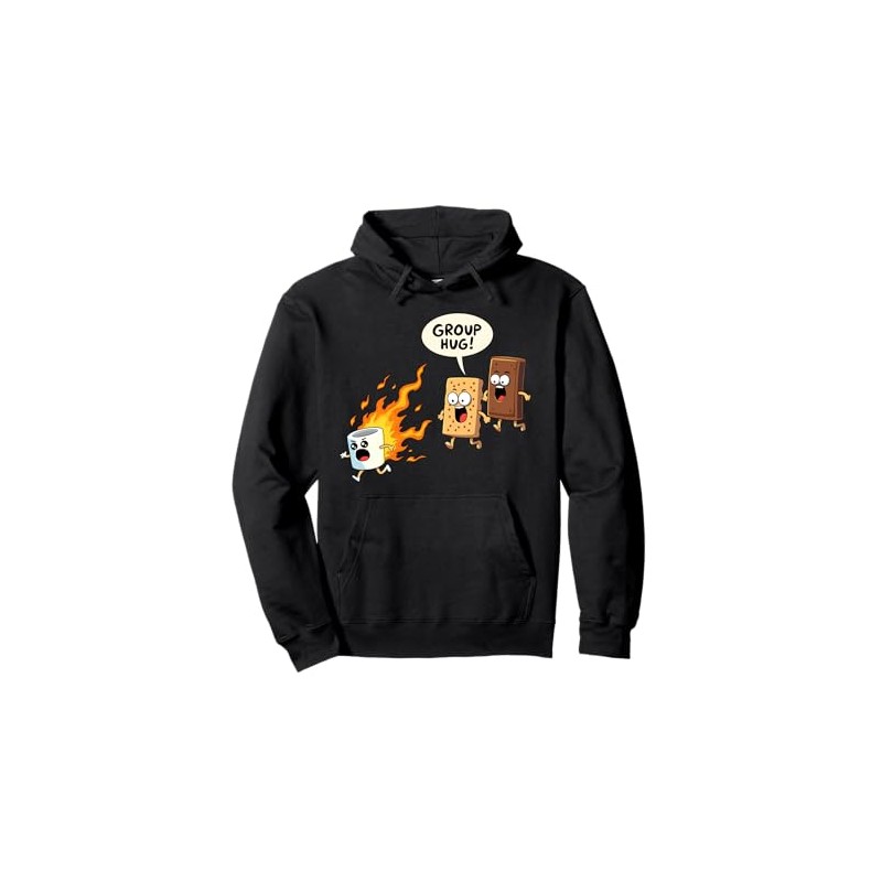 Funny Group Hug S'more Marshmallows Graham Cracker Chocolate Pullover Hoodie