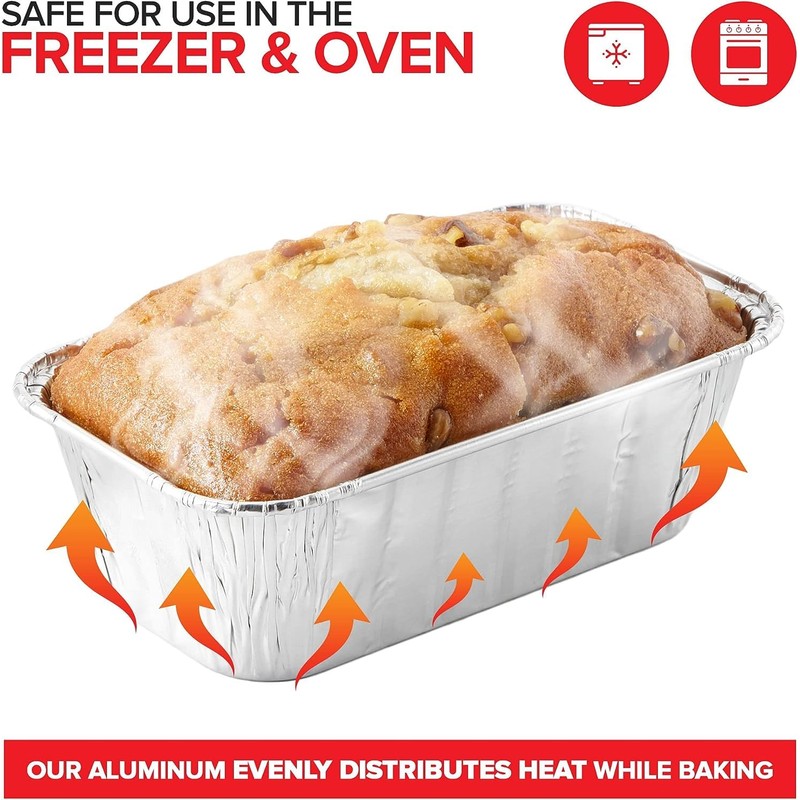 ReadySteadyServe Pack of 50 Aluminium Foil Food Containers with Lids