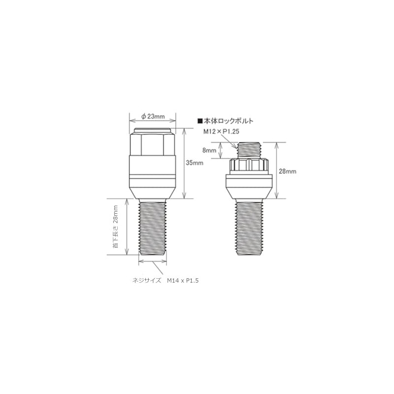 KYO-EI ( 協永産業 ) ホイールロックボルト LEGGDURA RACING Lock Bolt 【