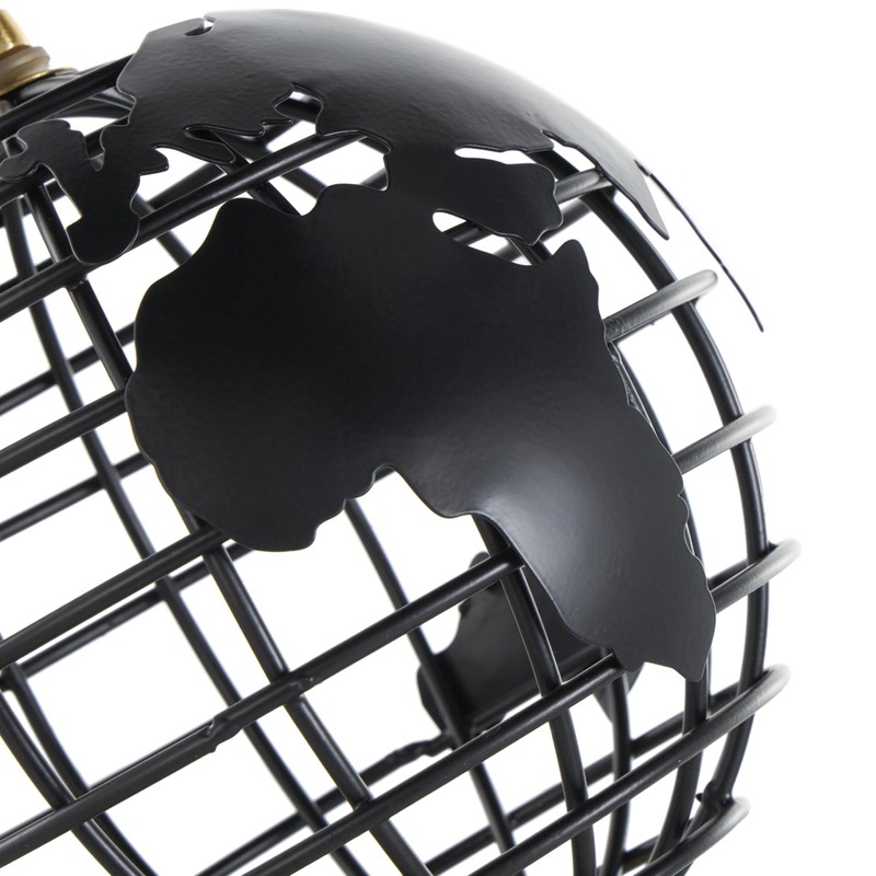 Deco 79 Aluminum Metal Open Framed World Globe with Wire