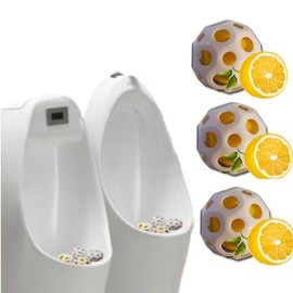 30 Lemon Scented Urinal Deodorizer Balls - Power Cleaning & Odor Removal Limescale Removal