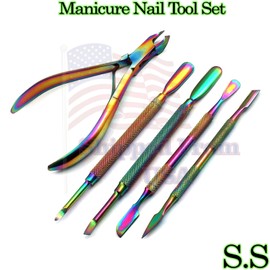 S.S Manicure Nail Tool Set -Cuticle Nipper,Double Ended Pusher,Push Back Cuticle