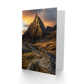 Artery8 Greeting Card Tryfan Mountain Peak Summit Snowdonia Wales Blank For All Him Or Her Art Birthday Card