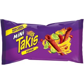Takis Mini Fuego Chips 25-Pack | Hot Chili Lime Tortilla Snacks 1.23oz Each