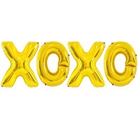 Soochat XOXO Balloons Valentine Letters Mylar Foil Balloons Engagement Valentines Day Wedding Marriage Bridal Shower Birthday Party Decor Photo Props Decorations (Rose Glod)