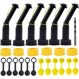 Gas Can Spout Replacement Old Style Fuel Can with Nozzle Filter Screen Screw Collar Caps Vent Cap Drill Bit Compatible with Midwest Scepter Gott Blitz Most Older Plastic Gas Tank 1 2 5 Gallon Pack of 6