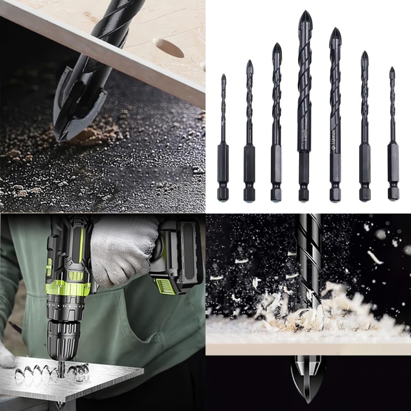 YUNXIASW 7 Piece Set Concrete Drill Bit Drill Hole Drill